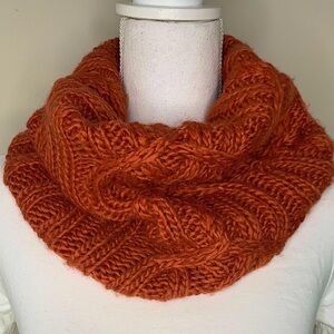 Pumpkin Color Knit Infiniti Neck Scarf Neck Warmer Women One Size